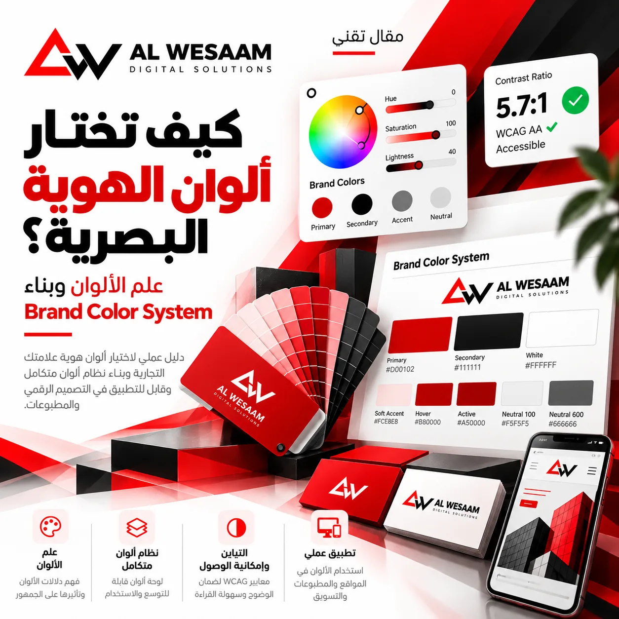 كيف تختار ألوان الهوية البصرية؟ علم الألوان وبناء Brand Color System