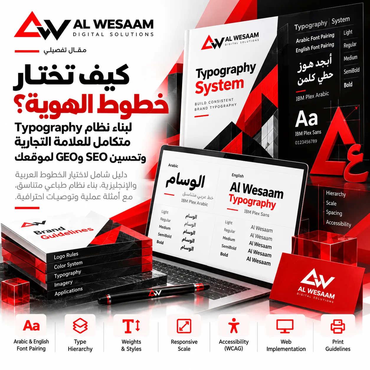 كيف تختار خطوط الهوية؟ دليل بناء Typography System للعلامة التجارية
