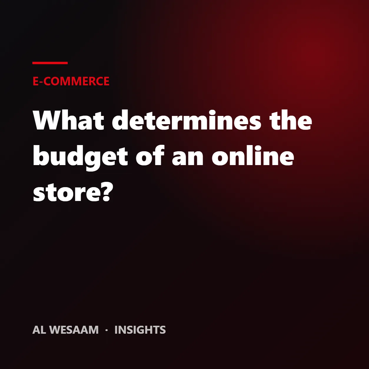 What Determines the Budget of an Online Store?